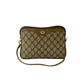 GUCCI Shoulder Bag Leather, PVC Brown GG logo Metal Women Used Authentic
