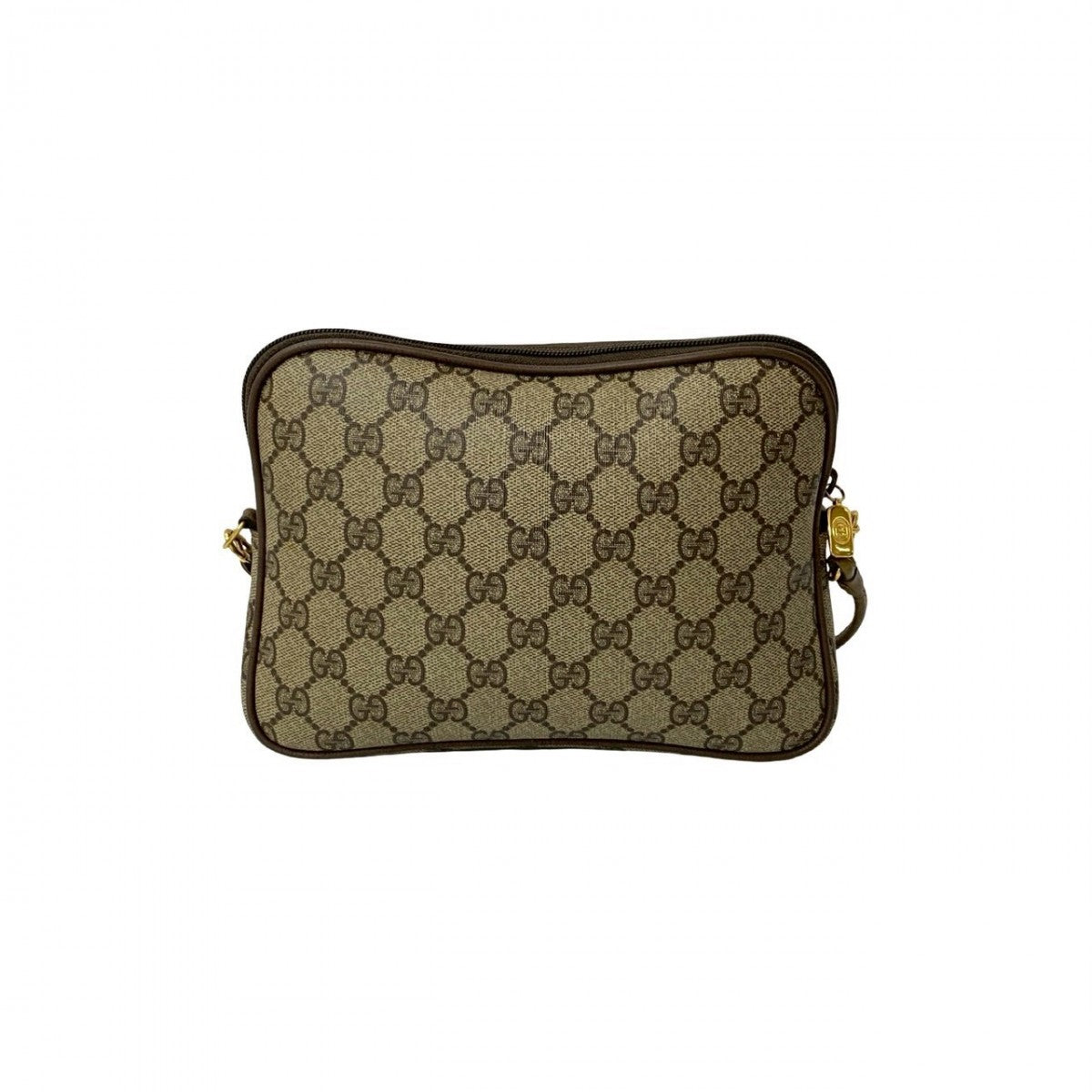 GUCCI Shoulder Bag Leather, PVC Brown GG logo Metal Women Used Authentic