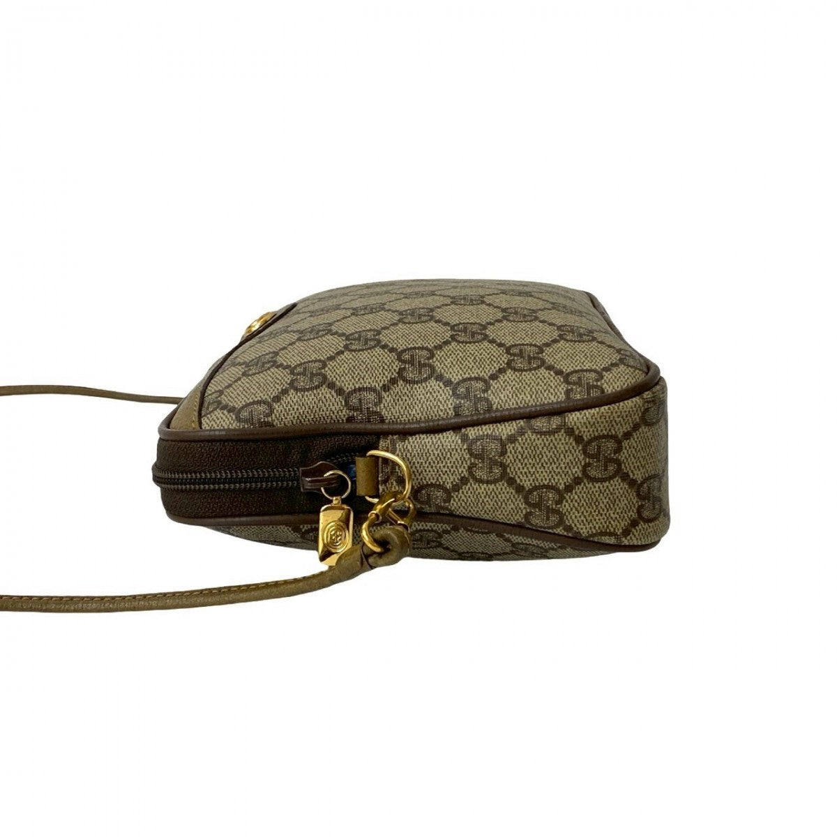 GUCCI Shoulder Bag Leather, PVC Brown GG logo Metal Women Used Authentic