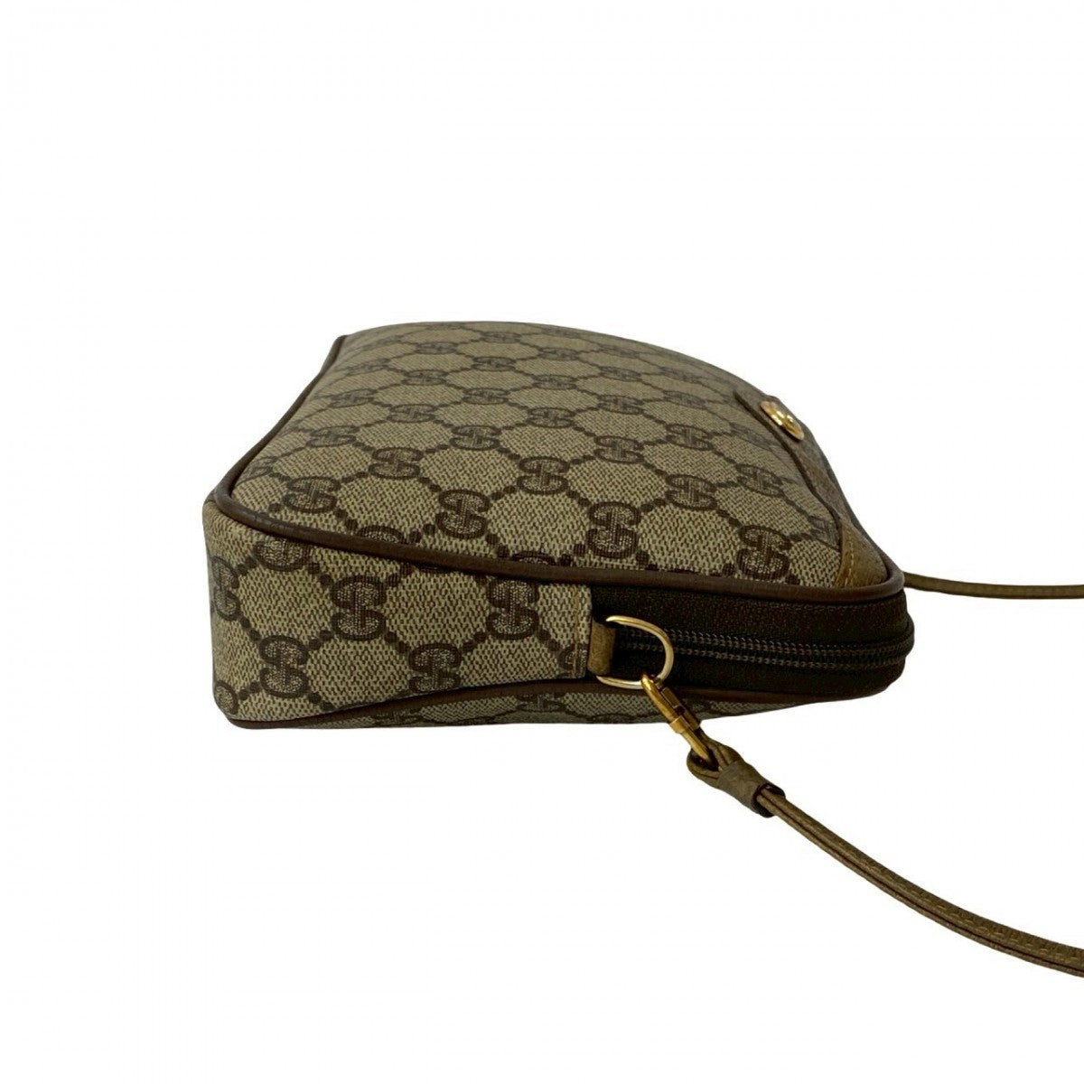 GUCCI Shoulder Bag Leather, PVC Brown GG logo Metal Women Used Authentic