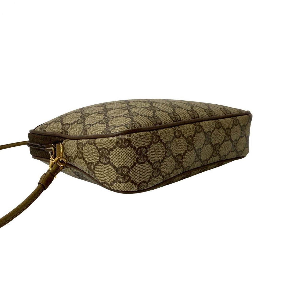 GUCCI Shoulder Bag Leather, PVC Brown GG logo Metal Women Used Authentic