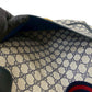 GUCCI Tote Bag Leather, PVC Navy GG logo Metal Sherry line Women Used Authentic