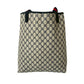 GUCCI Tote Bag Leather, PVC Navy GG logo Metal Sherry line Women Used Authentic