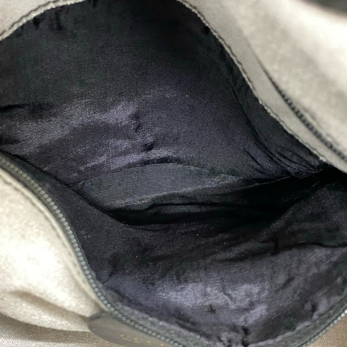 GUCCI Shoulder Bag leather black Bamboo