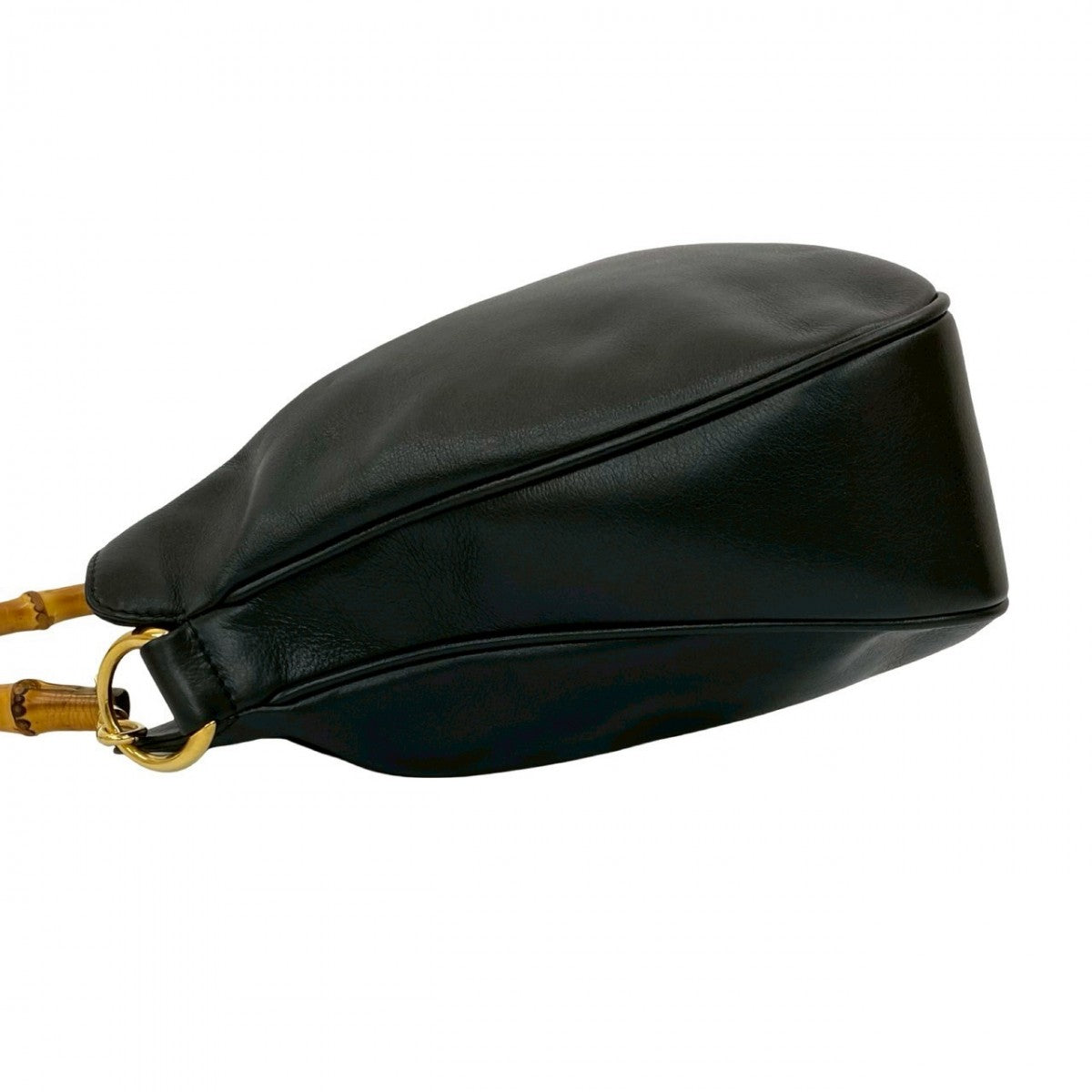 GUCCI Shoulder Bag leather black Bamboo