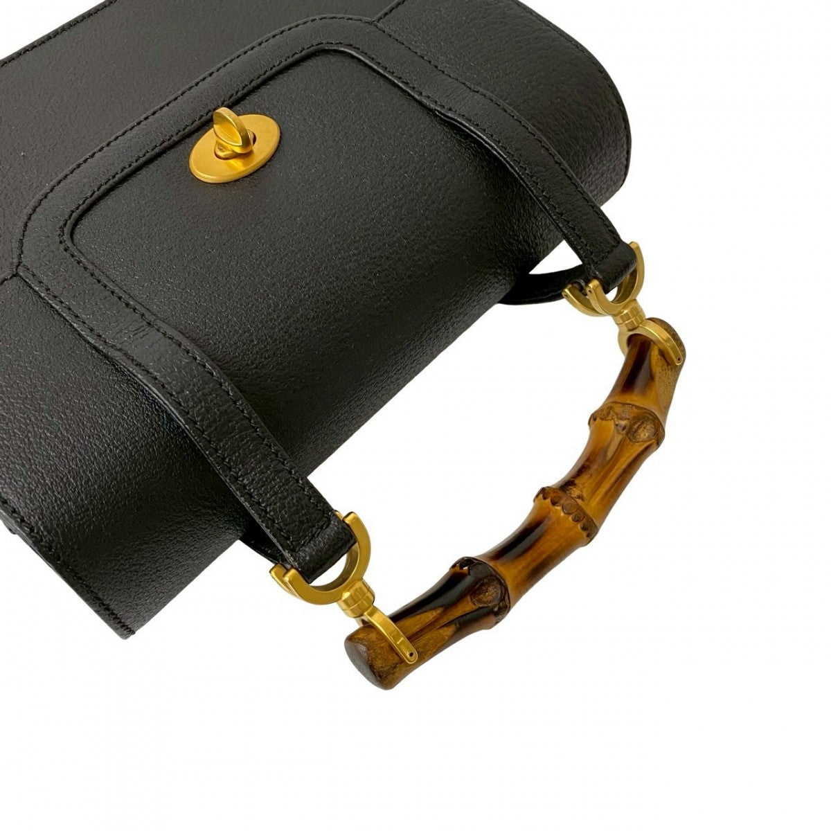 GUCCI Handbag leather black Bamboo