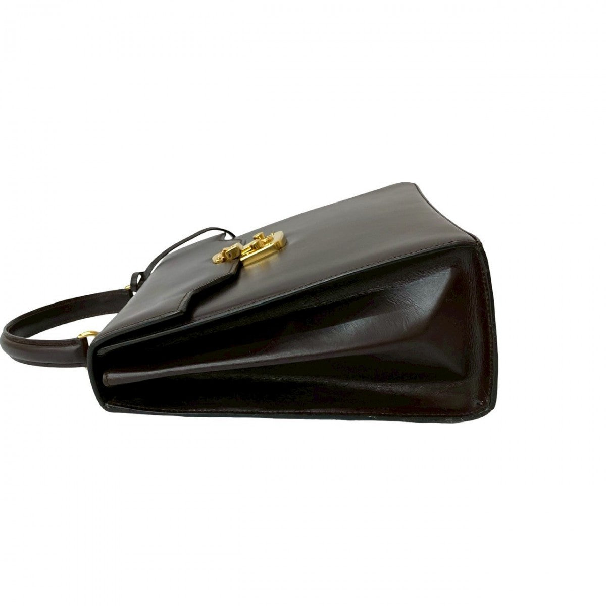 GUCCI Shoulder Bag Calfskin, Leather Brown Ready lock Women Used Authentic