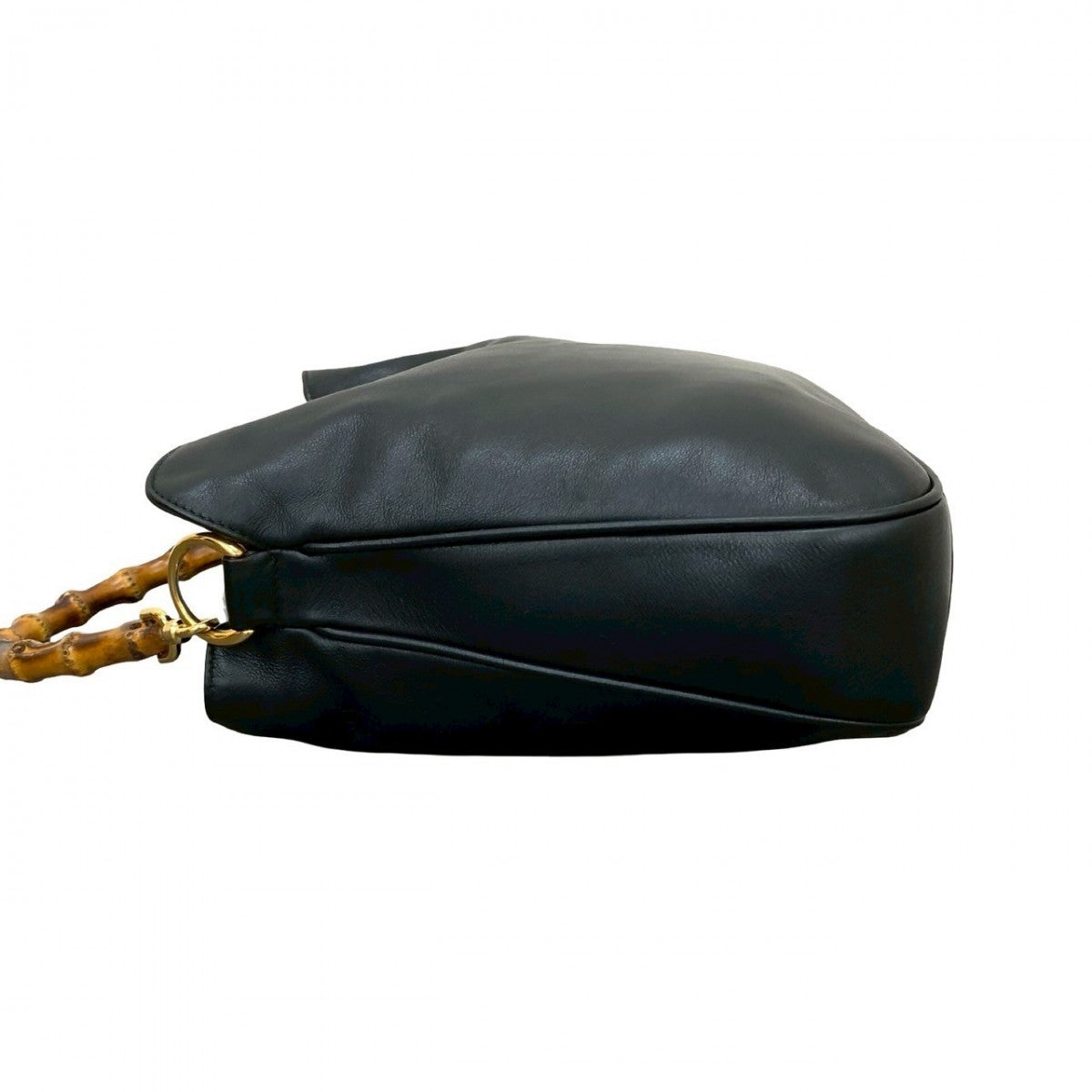 GUCCI Shoulder Bag Leather, Bamboo black Bamboo Women Used Authentic