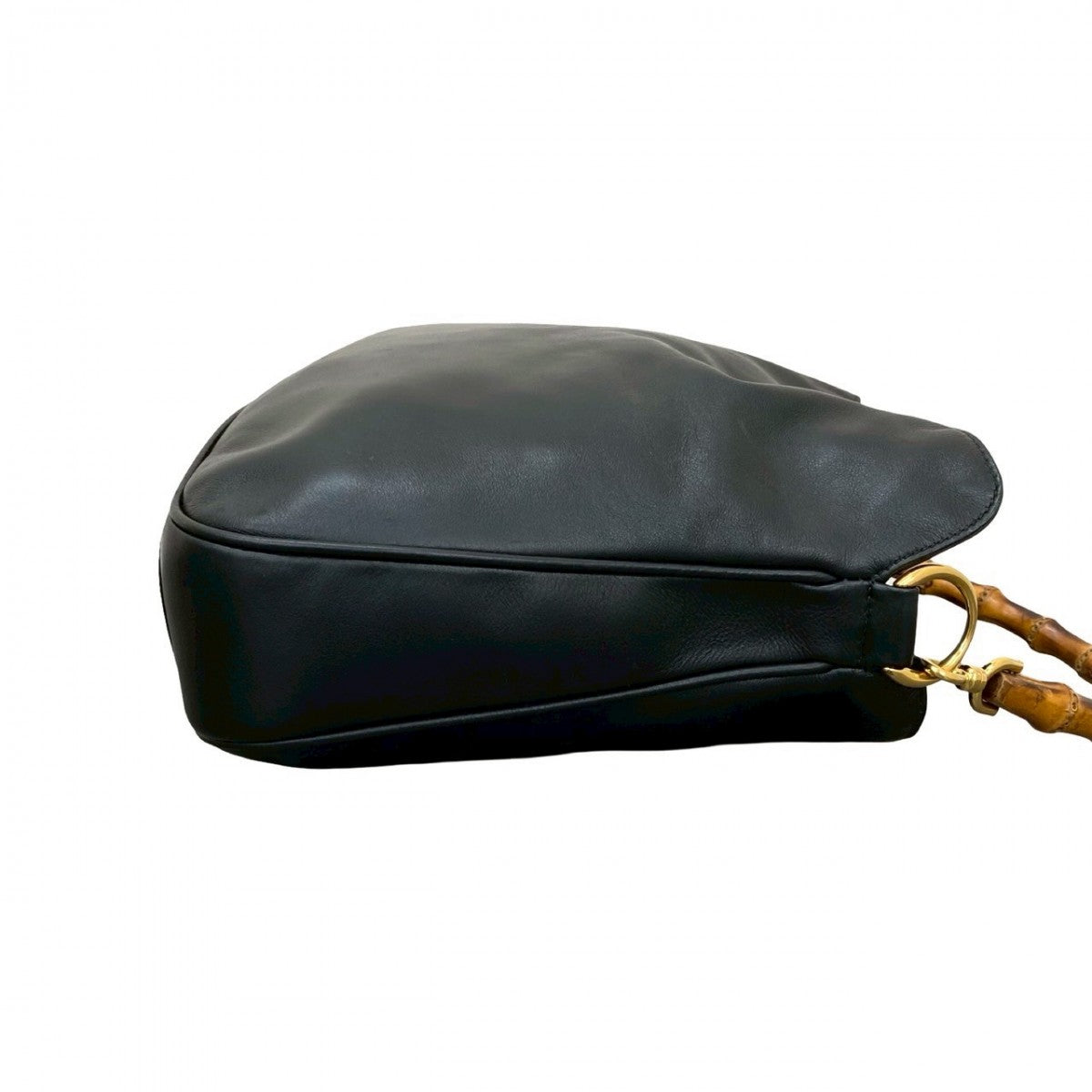 GUCCI Shoulder Bag Leather, Bamboo black Bamboo Women Used Authentic