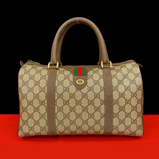 GUCCI Handbag leather Brown Sherry line