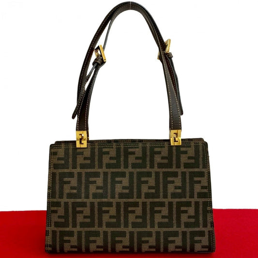 FENDI Handbag leather Brown