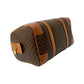 CELINE Handbag Leather, PVC Brown Macadam Blason Triomphe Women Used Authentic
