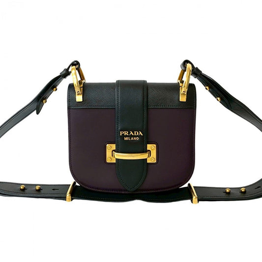 PRADA Shoulder Bag leather black Kaye