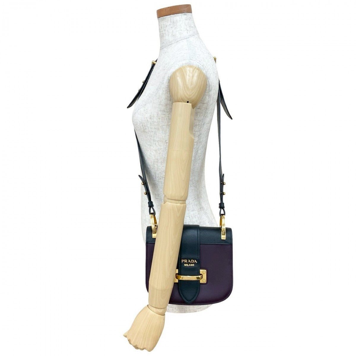 PRADA Shoulder Bag leather black Kaye