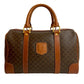 CELINE Handbag Leather, PVC Brown Macadam Blazon Pattern Triomphe logo Women Used Authentic