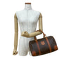 CELINE Handbag Leather, PVC Brown Macadam Blazon Pattern Triomphe logo Women Used Authentic
