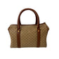 GUCCI Handbag Leather, PVC Brown Micro GG logo Metal Women Used Authentic