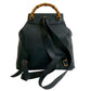 GUCCI Backpack leather Navy Bamboo
