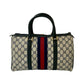 GUCCI Handbag leather Navy Sherry line