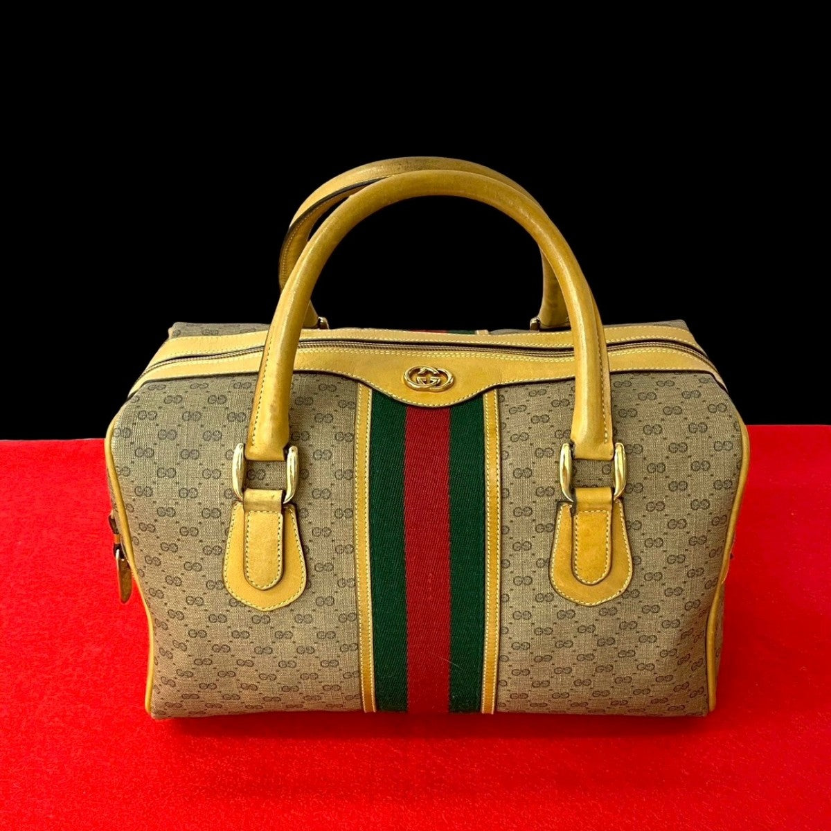 GUCCI Handbag leather Brown Sherry line