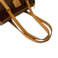CELINE Handbag Leather, PVC Brown Macadam Blazon Pattern Triomphe logo Women Used Authentic