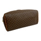 CELINE Handbag Leather, PVC Brown Macadam Blason Triomphe Pattern Women Used Authentic
