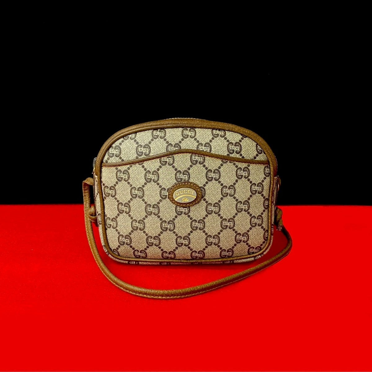 GUCCI Shoulder Bag Leather, PVC Brown gucci plus Women Used Authentic