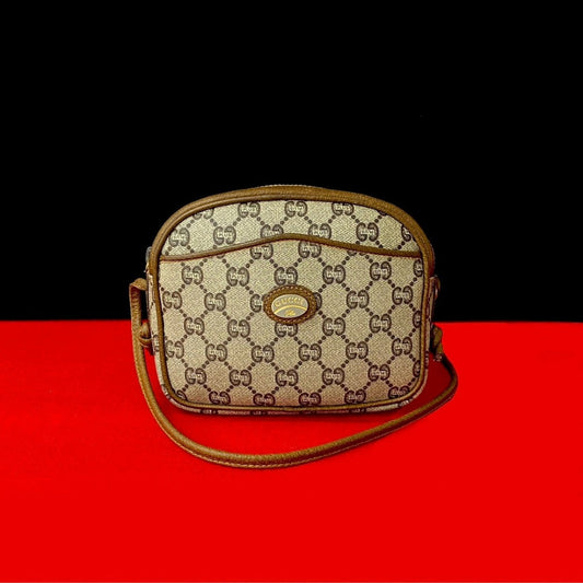 GUCCI Shoulder Bag Leather, PVC Brown gucci plus Women Used Authentic