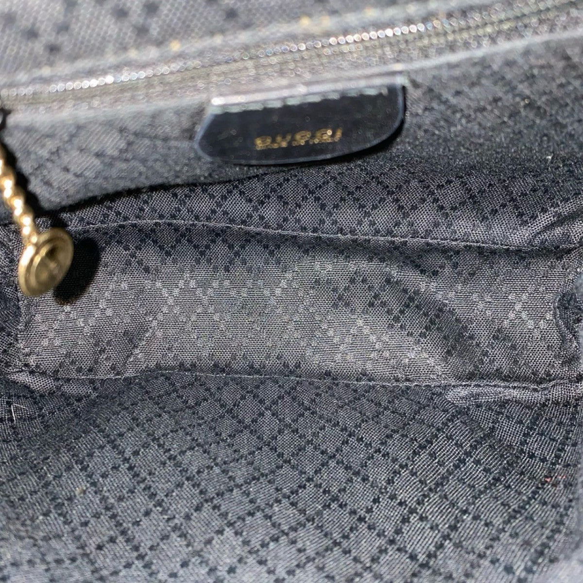 GUCCI Backpack leather black Bamboo