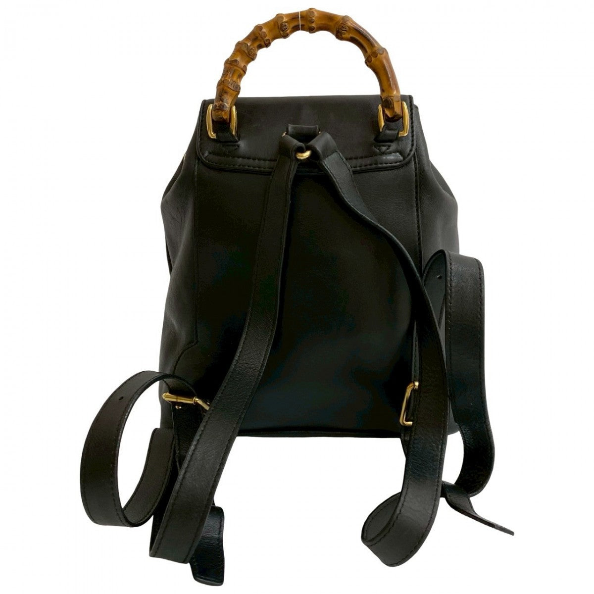 GUCCI Backpack leather black Bamboo