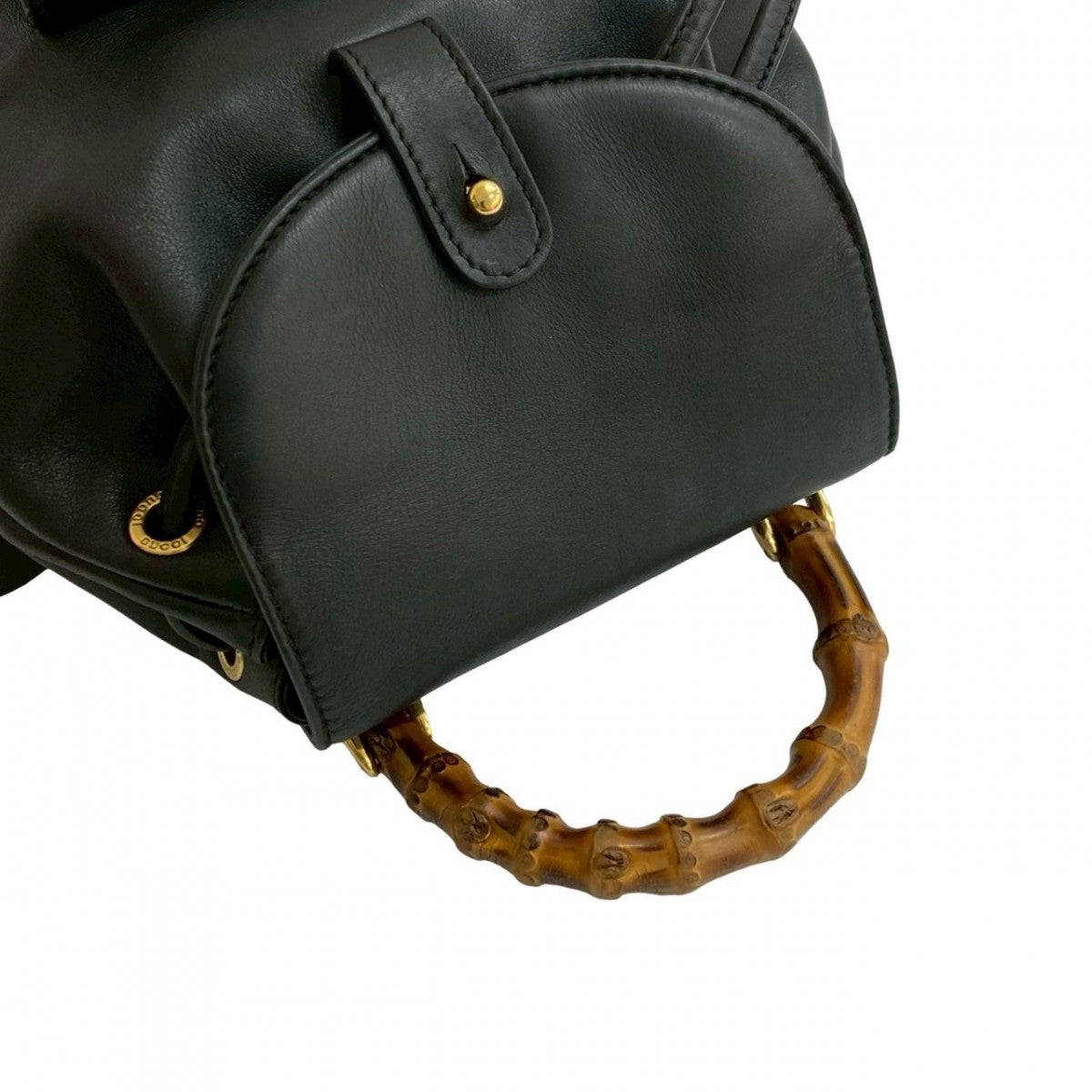 GUCCI Backpack leather black Bamboo