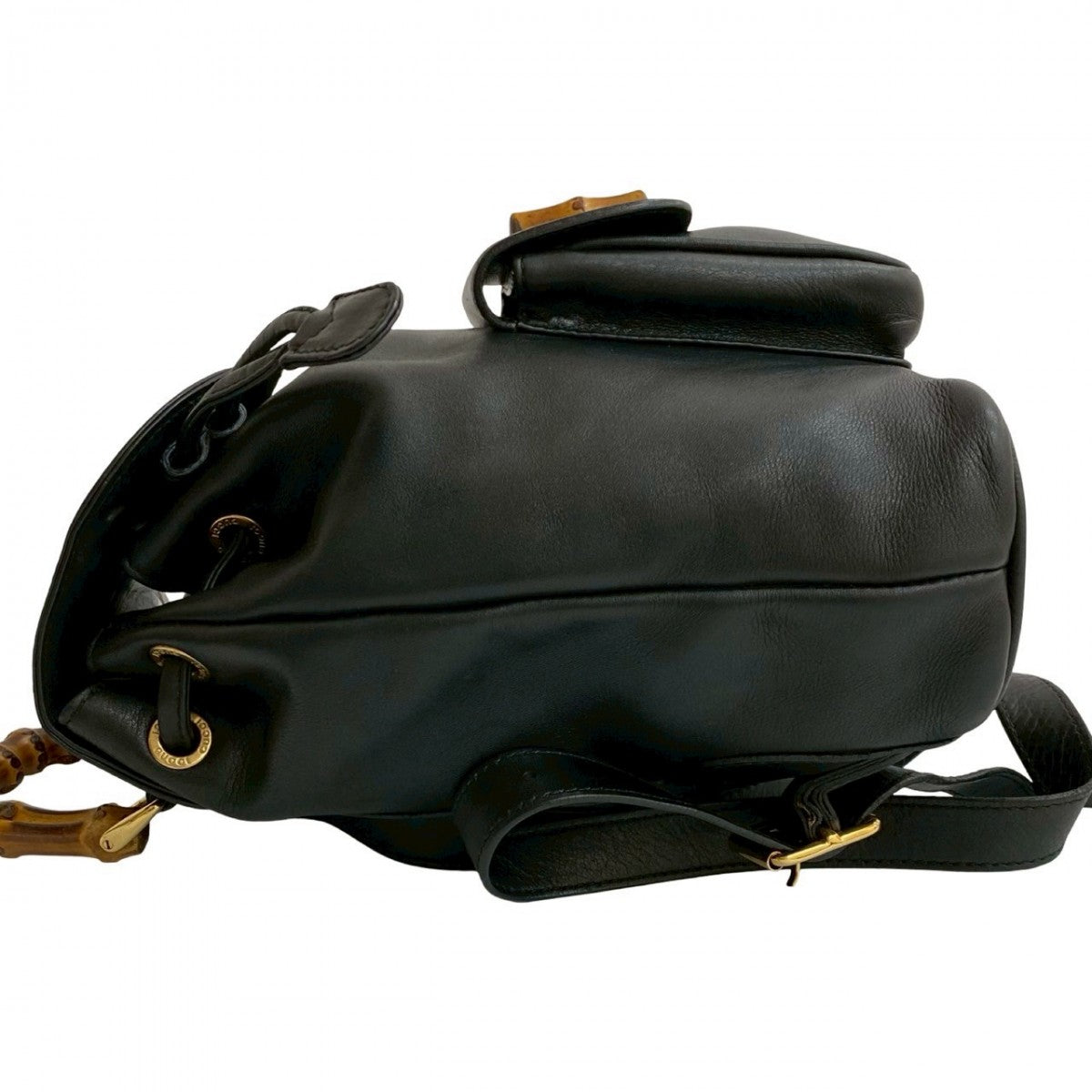 GUCCI Backpack leather black Bamboo