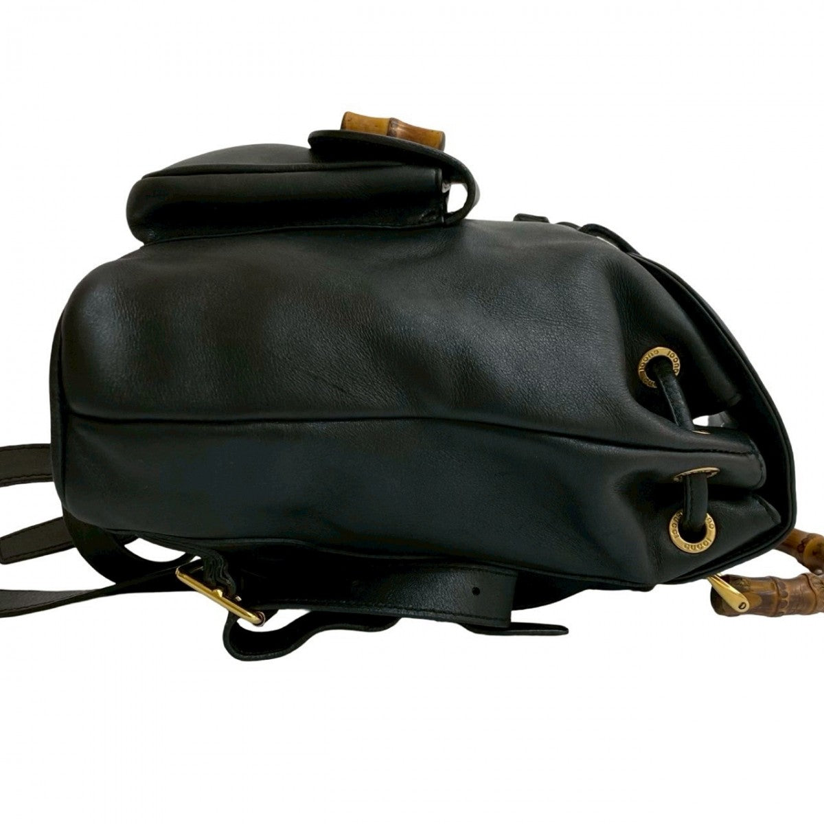 GUCCI Backpack leather black Bamboo