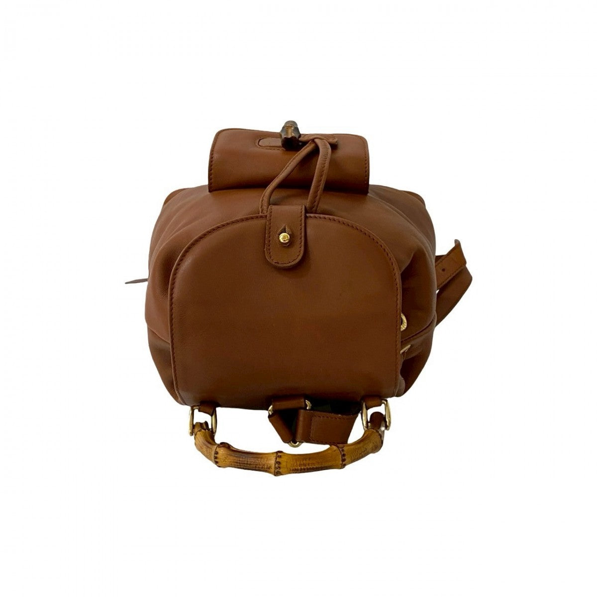 GUCCI Backpack leather Brown Bamboo Women Used Authentic