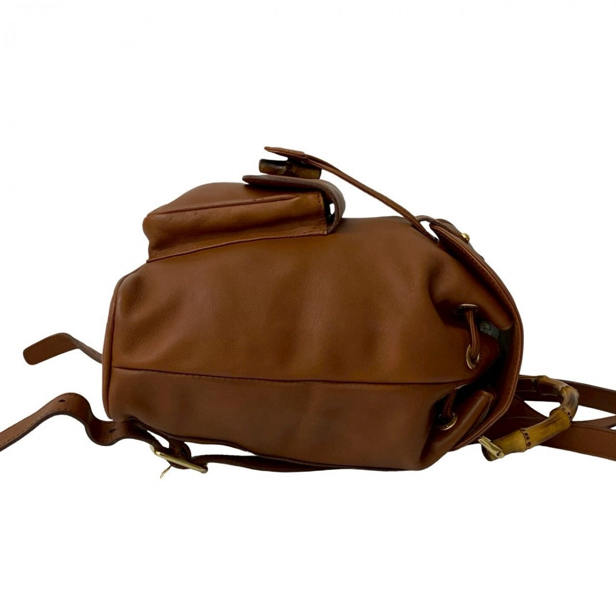 GUCCI Backpack leather Brown Bamboo Women Used Authentic
