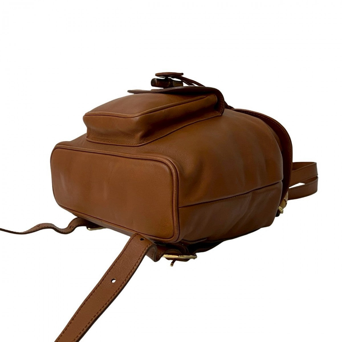 GUCCI Backpack leather Brown Bamboo Women Used Authentic