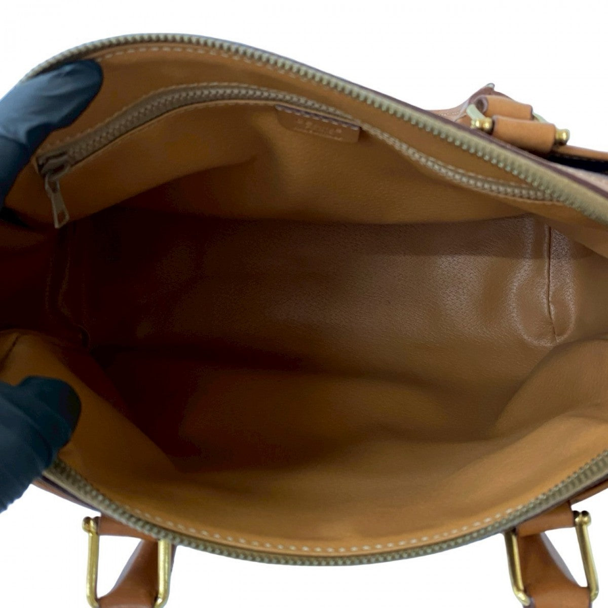 CELINE Handbag Leather, PVC Brown Macadam Blazon Pattern Triomphe logo Women Used Authentic