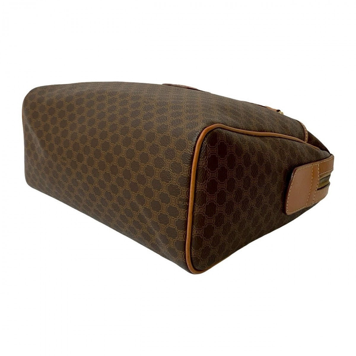 CELINE Handbag Leather, PVC Brown Macadam Blazon Pattern Triomphe logo Women Used Authentic