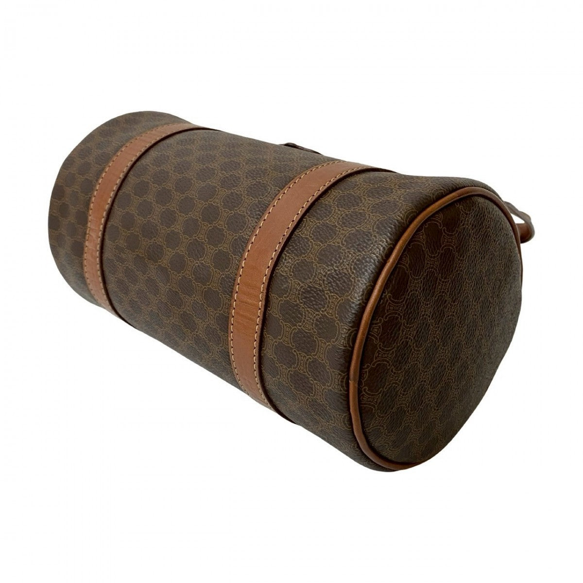 CELINE Boston Duffel bag Leather, PVC Brown Macadam Blason Triomphe Pattern Women Used Authentic
