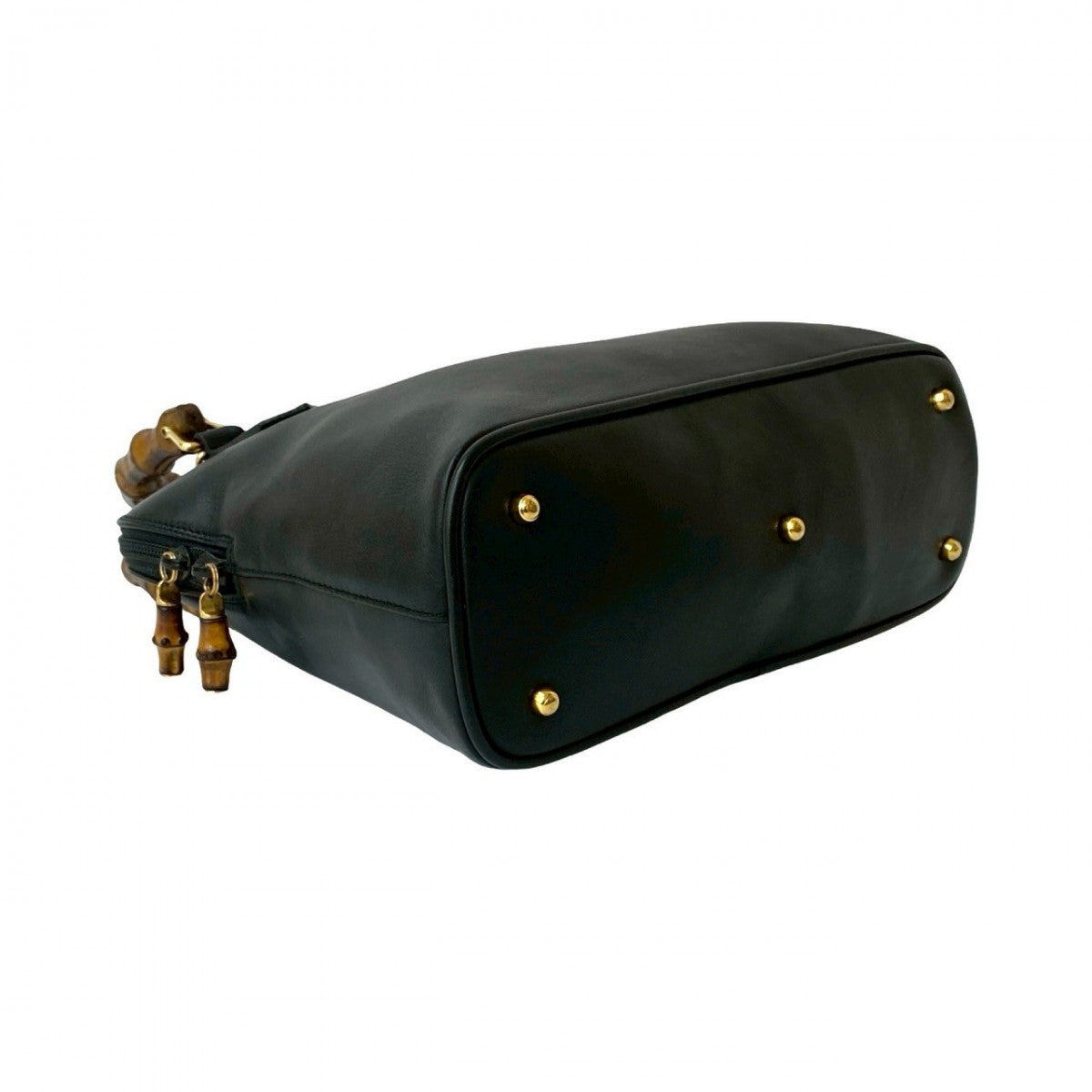 GUCCI Shoulder Bag leather black Bamboo Women Used Authentic