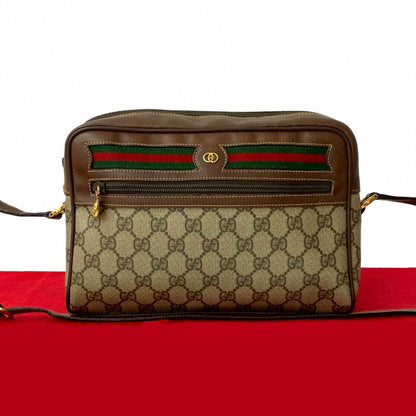 GUCCI Shoulder Bag leather Brown Sherry line