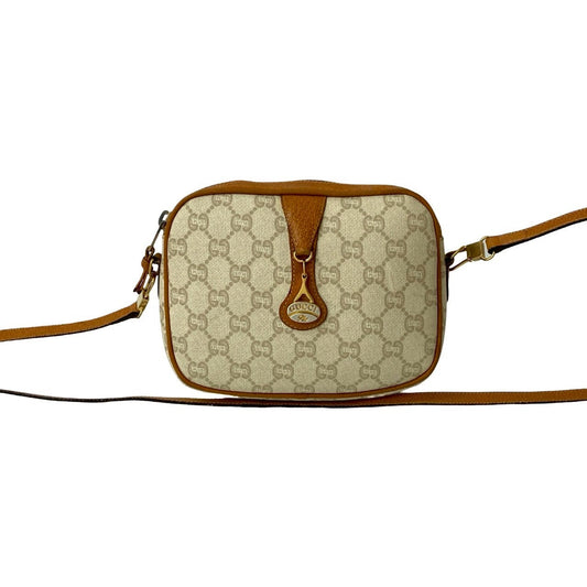 GUCCI Shoulder Bag leather Brown Old Gucci vintage