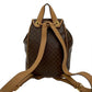 CELINE Backpack leather Brown Macadam Pattern logo ring Metal Women Used Authentic