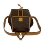 CELINE Backpack leather Brown Macadam Pattern logo ring Metal Women Used Authentic
