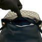 GUCCI Shoulder Bag leather Navy Sherry line