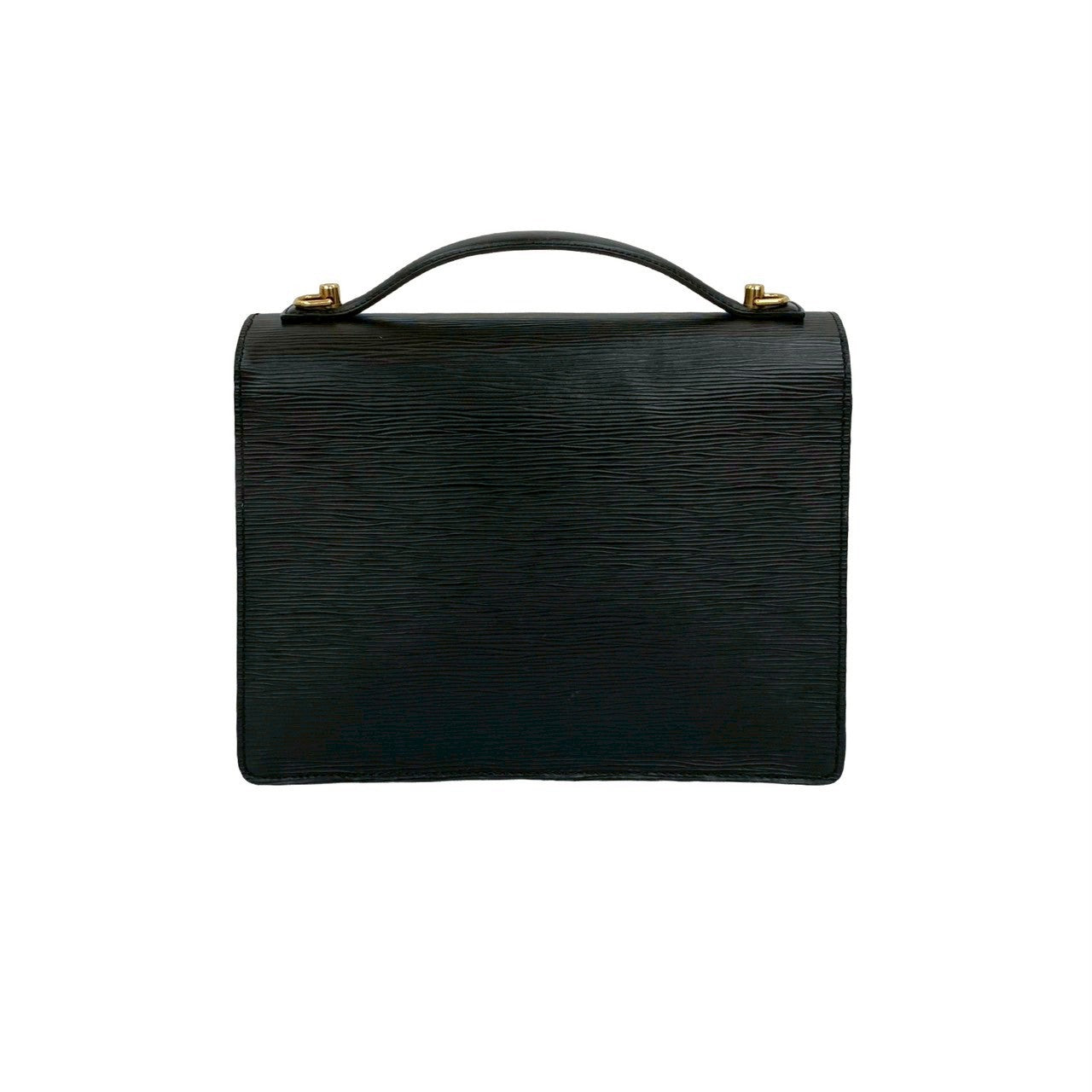 LOUIS VUITTON Shoulder Bag leather black Epi Monceau
