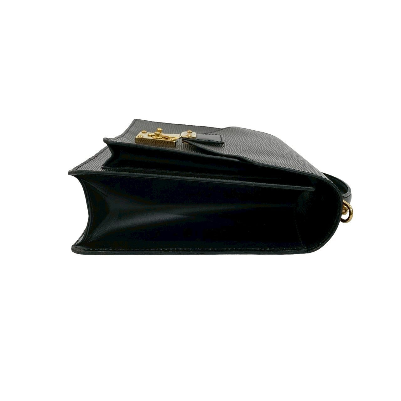 LOUIS VUITTON Shoulder Bag leather black Epi Monceau