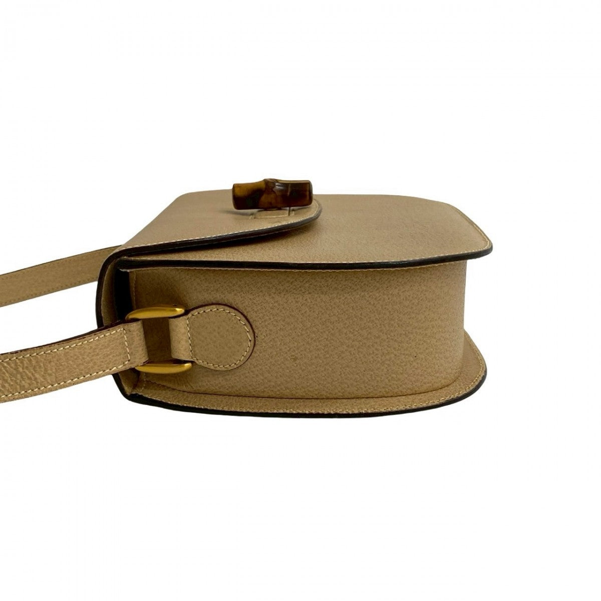 GUCCI Shoulder Bag leather beige Bamboo