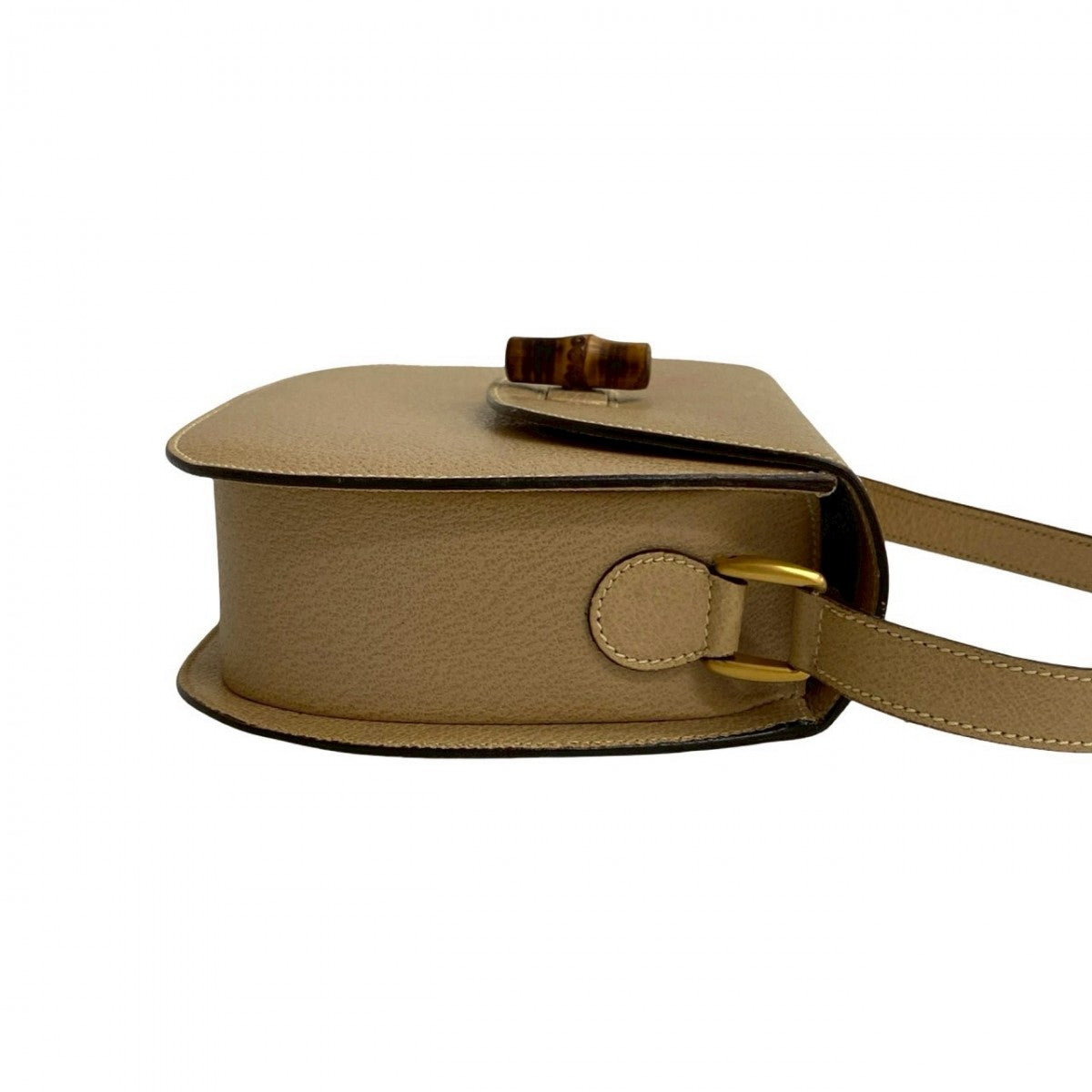 GUCCI Shoulder Bag leather beige Bamboo