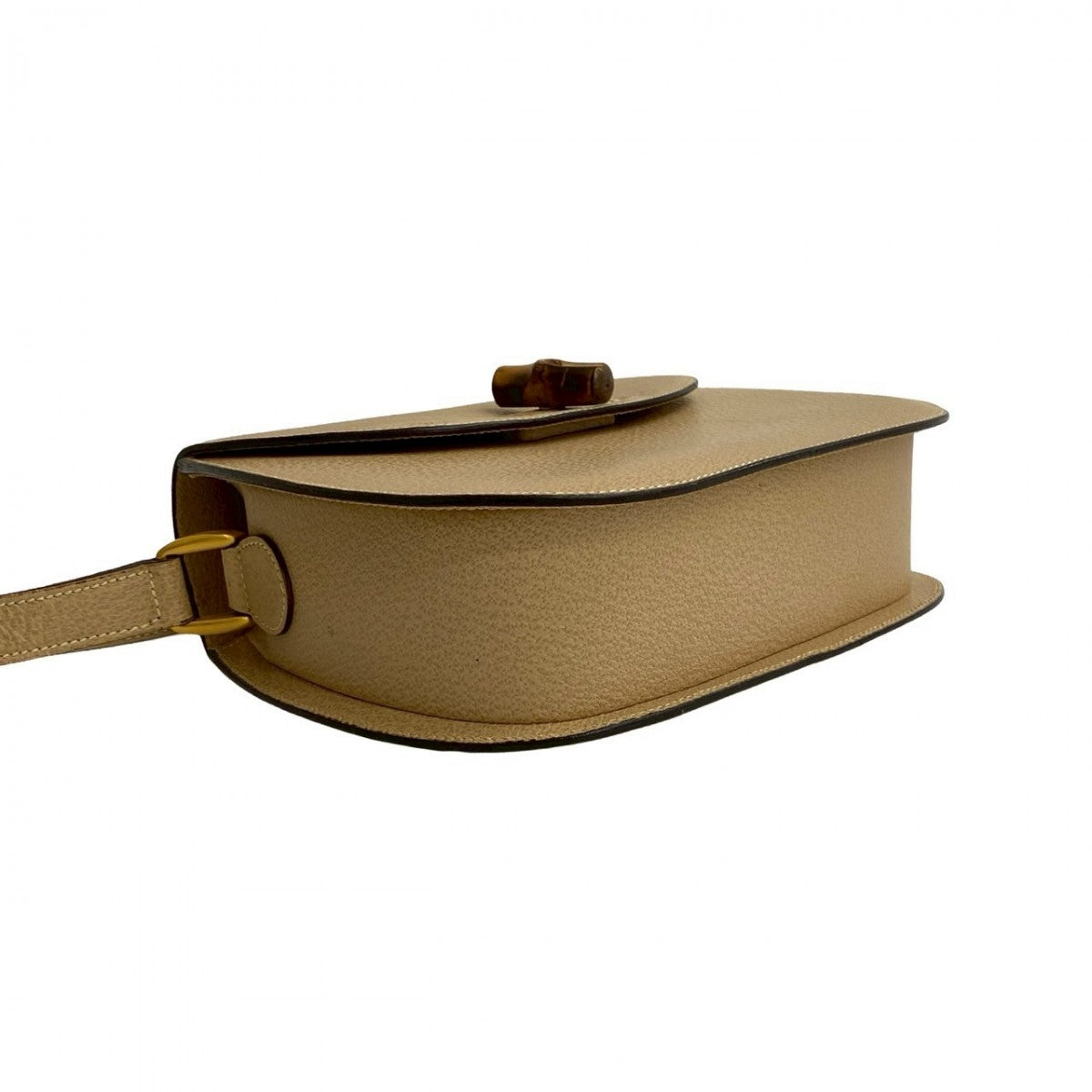 GUCCI Shoulder Bag leather beige Bamboo